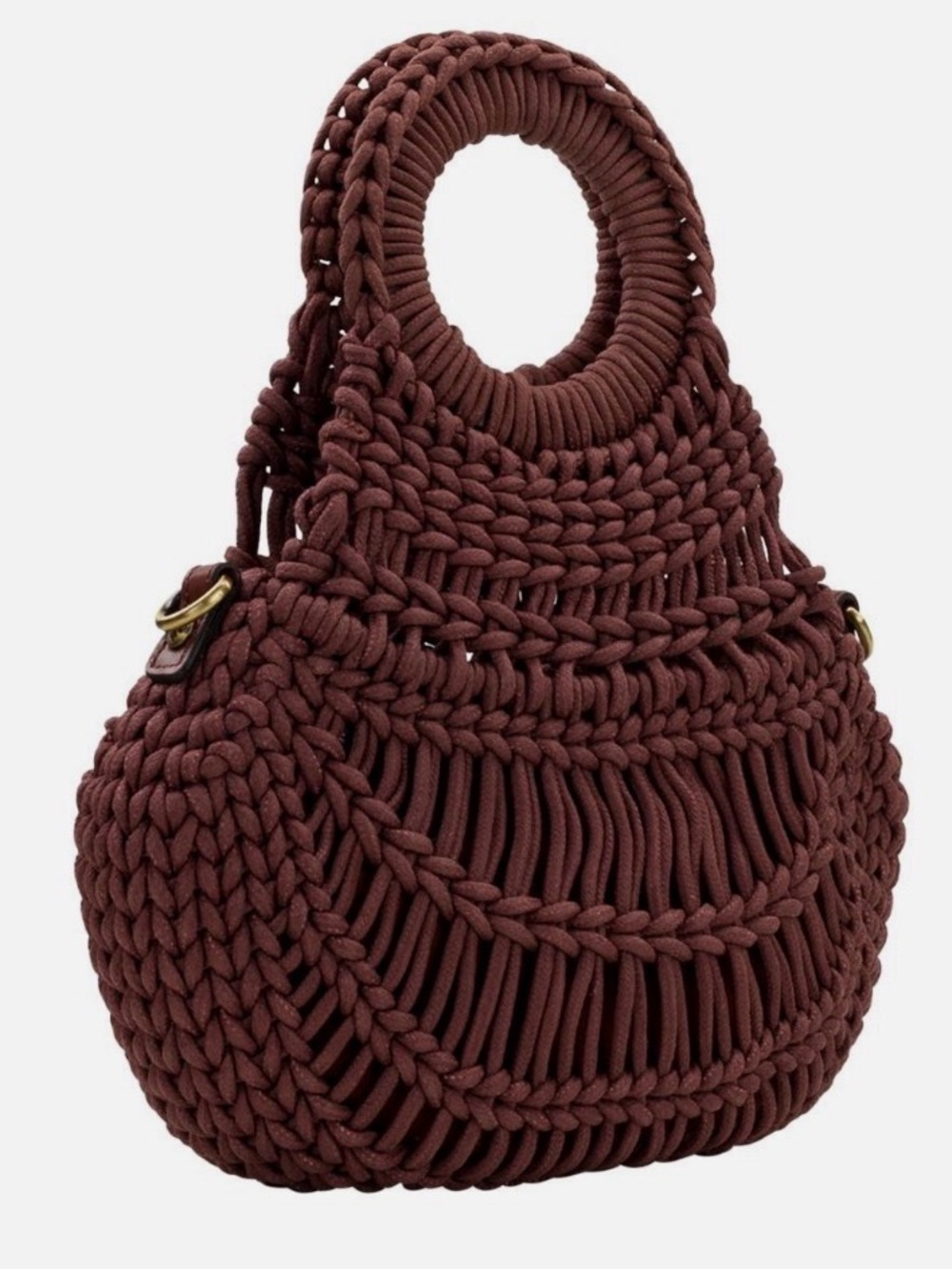 Patricia Nash Ticci Hand Woven Knotted Fold Over Crossbody Handbag Toast NEW